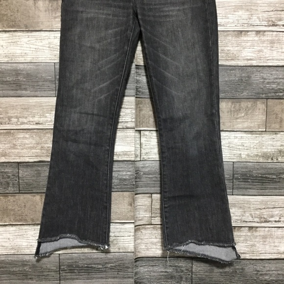 Abercrombie Fitch High Rise Cropped Flare Jeans Women’s 24/26R Black Gray - Picture 7 of 11